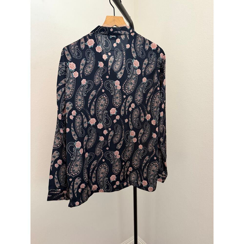 New the Kooples paisley flowers floral black blouse size 2 M - Picture 6 of 7